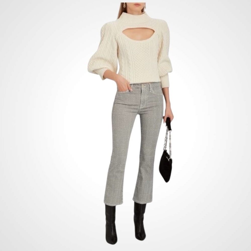 FRAME DENIM LE CROP MINI BOOT WINDOW PANE PANTS SIZE 26